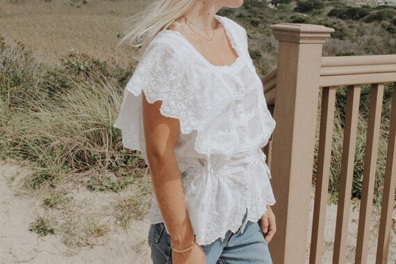 Vintage White Eyelet Blouse
