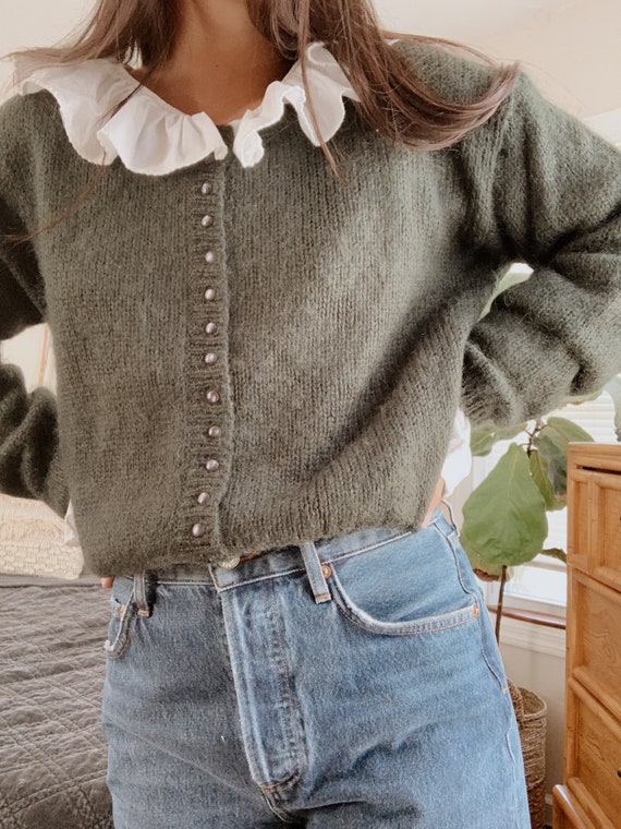 Vintage Mohair Blend Cropped Cardigan
