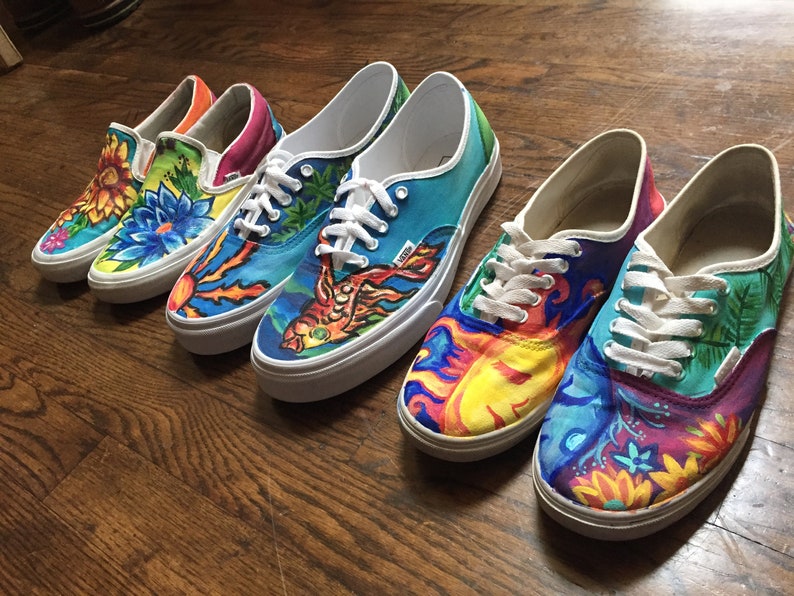 Custom Painted Canvas Shoes Etsy