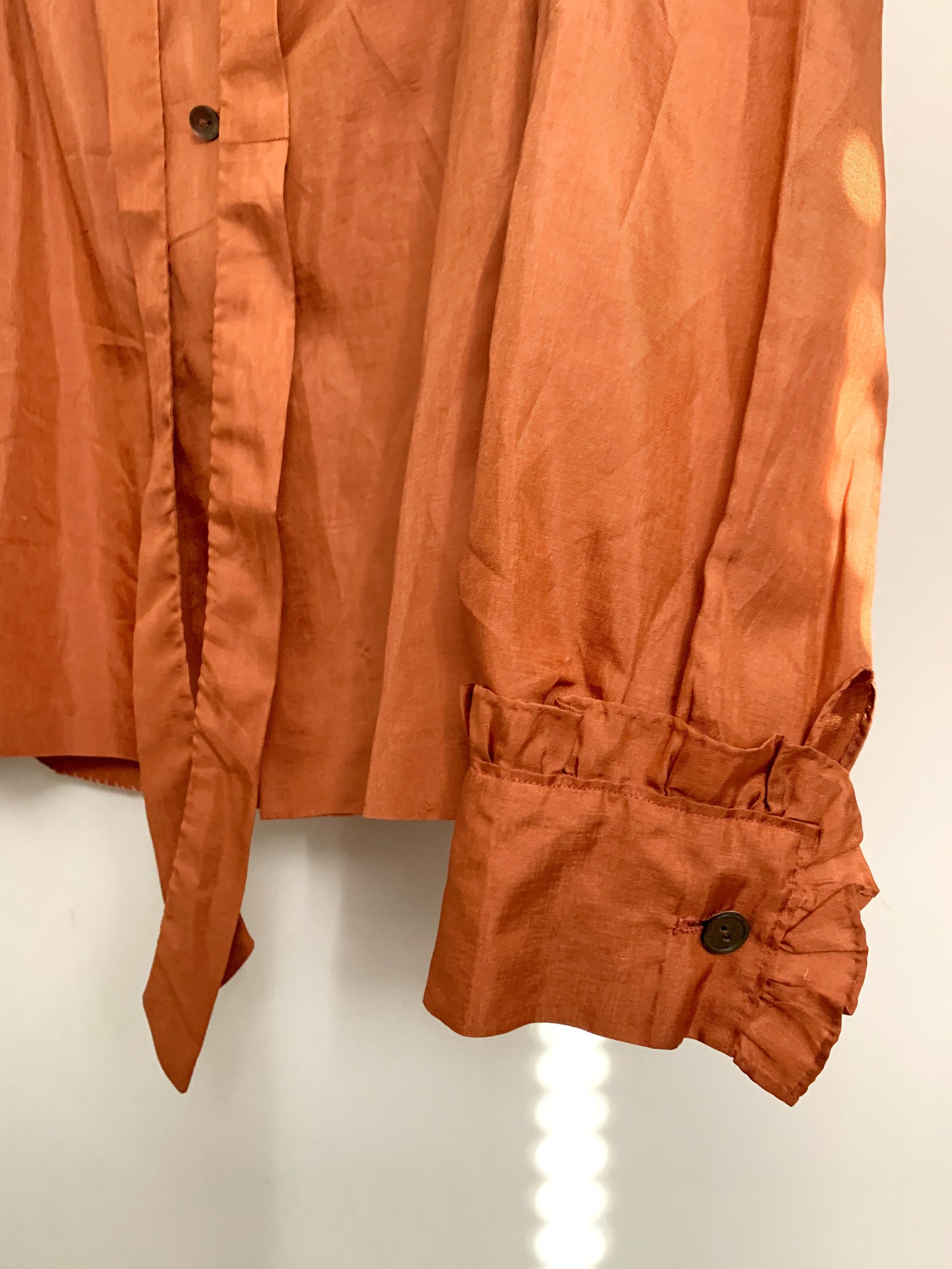 Burnt Orange Vintage Handmade Silk Blouse | Etsy