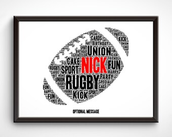 Rugby Fan Dad Son Brother Uncle Rugby Personalised BIRTHDAY CARD for Him