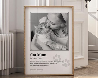 Cat Mum Print | Funny Cat Mum Wall Art | Personalised Gift for Cat Lovers