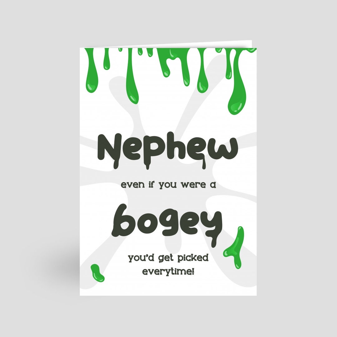Funny Nephew Birthday Card From Uncle or Auntie Bogey Picked - Etsy