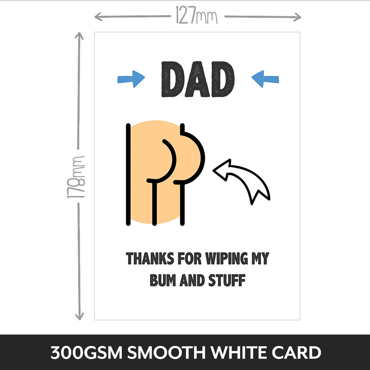 Personalised thanks for wiping my bum and stuff card. | Etsy