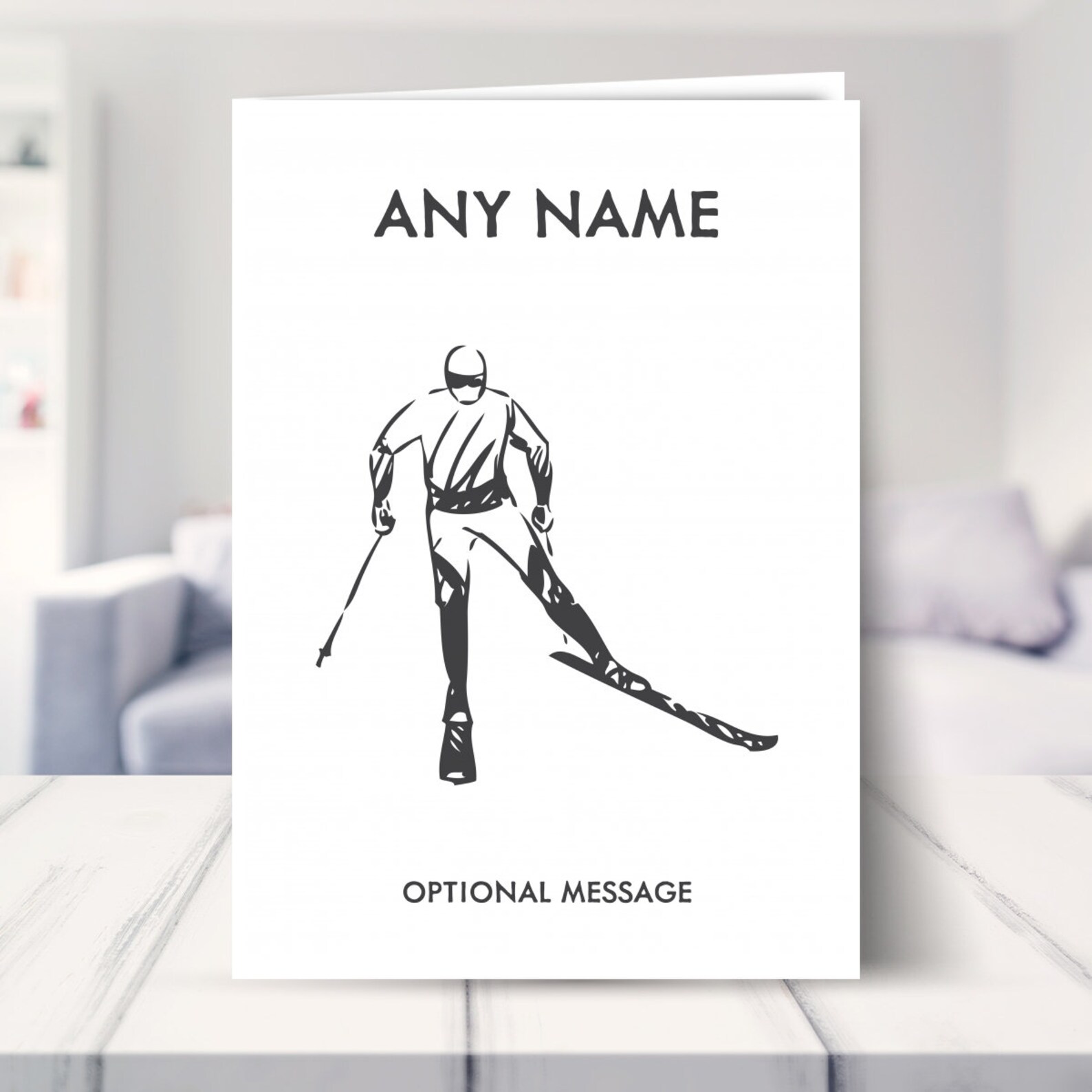 Personalised Skiing Birthday Card for Him. Perfect Ski card Etsy