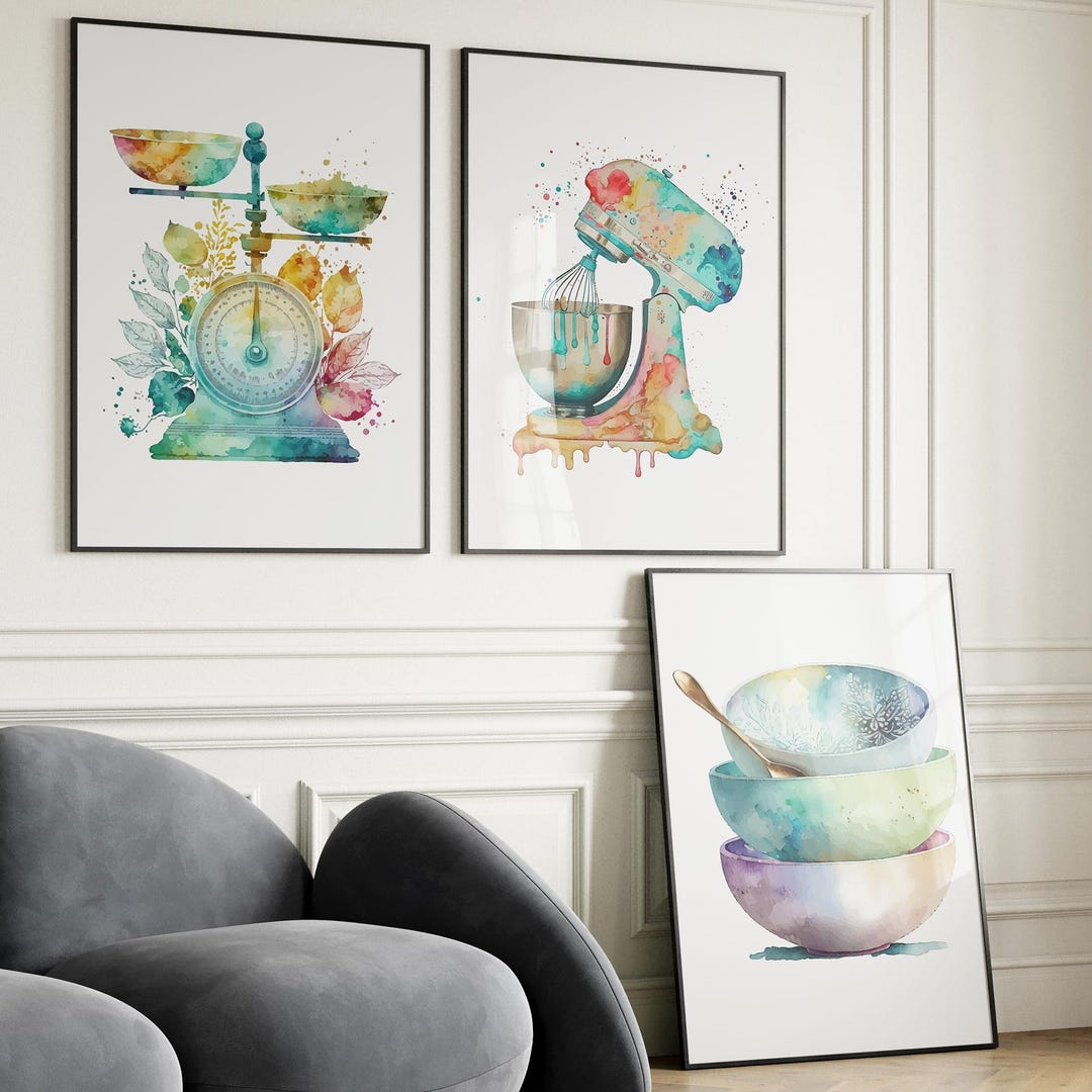 Watercolor Kitchen Prints – Retro Kitchen Art (digital Download) - Etsy