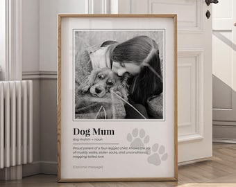 Dog Mum Definition Print | Personalised Dog Mum Wall Art | Gift for Dog Lovers