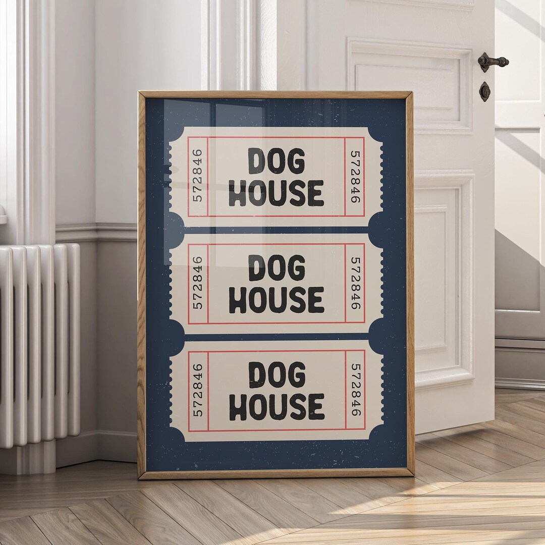 Dog House Ticket Art – Retro Printable Wall Art (digital Download) - Etsy