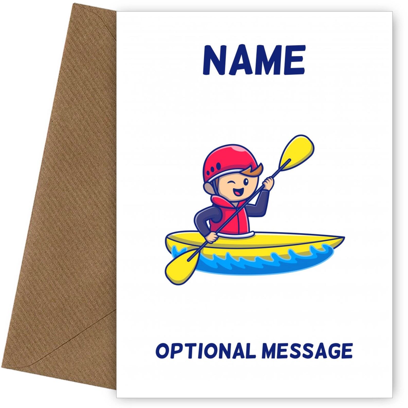 Personalised Kayaking Birthday Card for Boys. Perfect for a Etsy UK