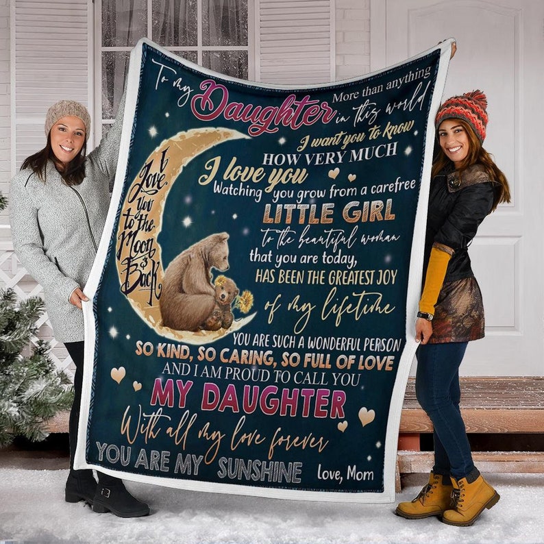 Zu meiner Tochter Decke mit Sprüchen Geschenk von Mama Mutter Etsy