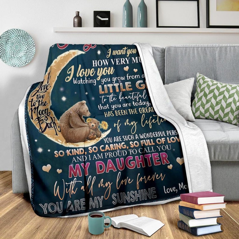 Zu meiner Tochter Decke mit Sprüchen Geschenk von Mama Mutter Etsy