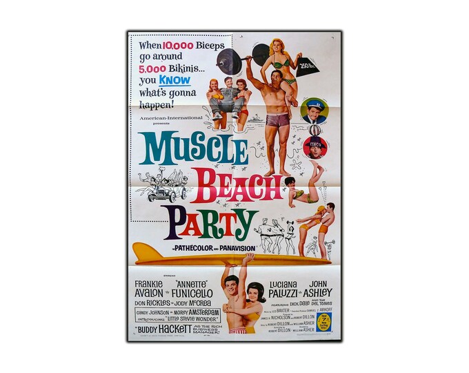 Muscle Beach Party 1964 Vintage Movie Poster Reprint 11x17 Etsy