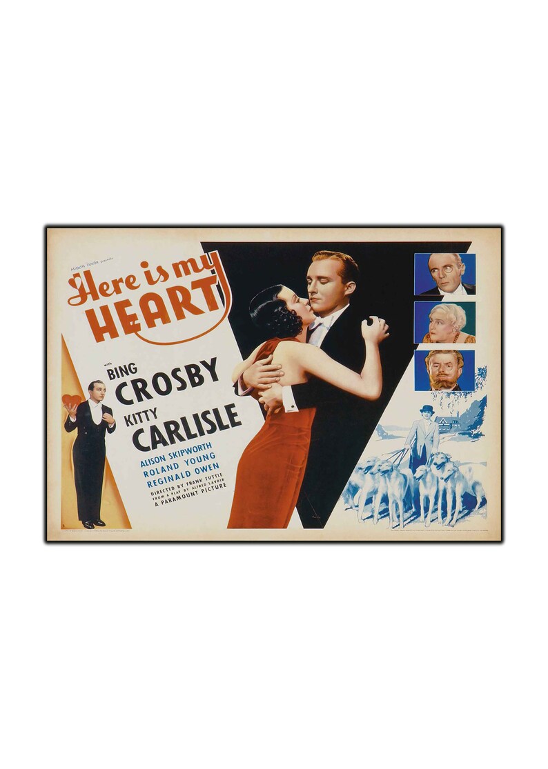 Here Is My Heart 1934 Vintage Movie Poster Reprint 11x17 Etsy