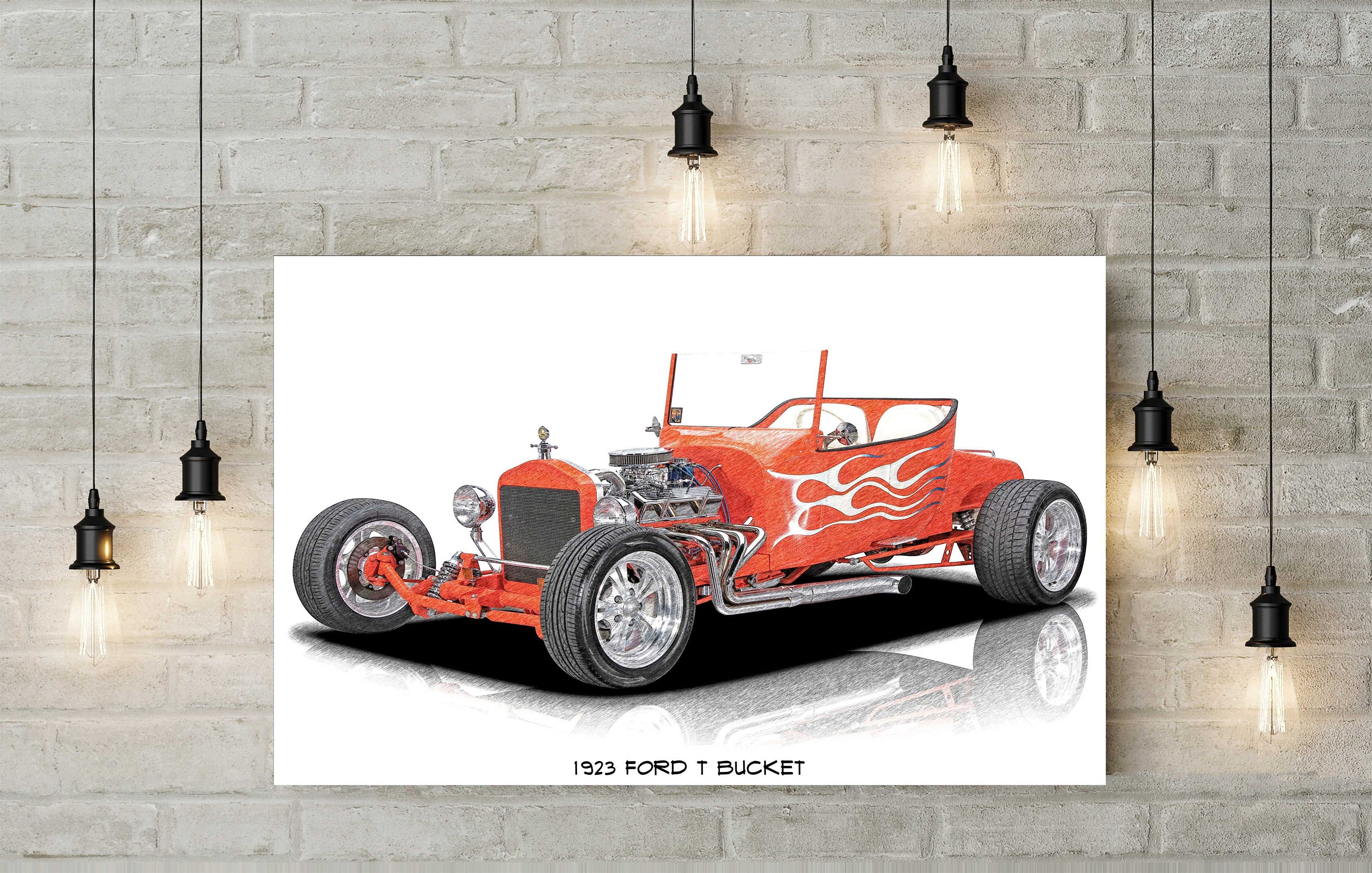 1923 Ford T Bucket Colored Pencil Drawing Style 11x17 Poster Etsy