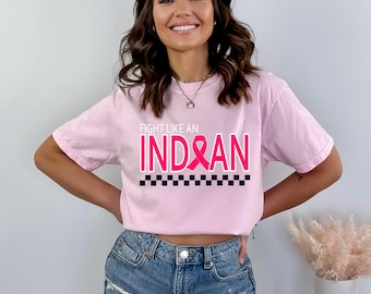 Indian Png, breast cancer awareness, Spirit Wear, digital file, Indians, mascot, custom, dtf file, digital download, pink out, Cheer,