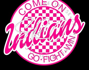 Indians Go Fight Win, Indians Pinkout, Indians Cheer PNG, Indians Cheer, Indians, Cheer, Digital download, tshirt