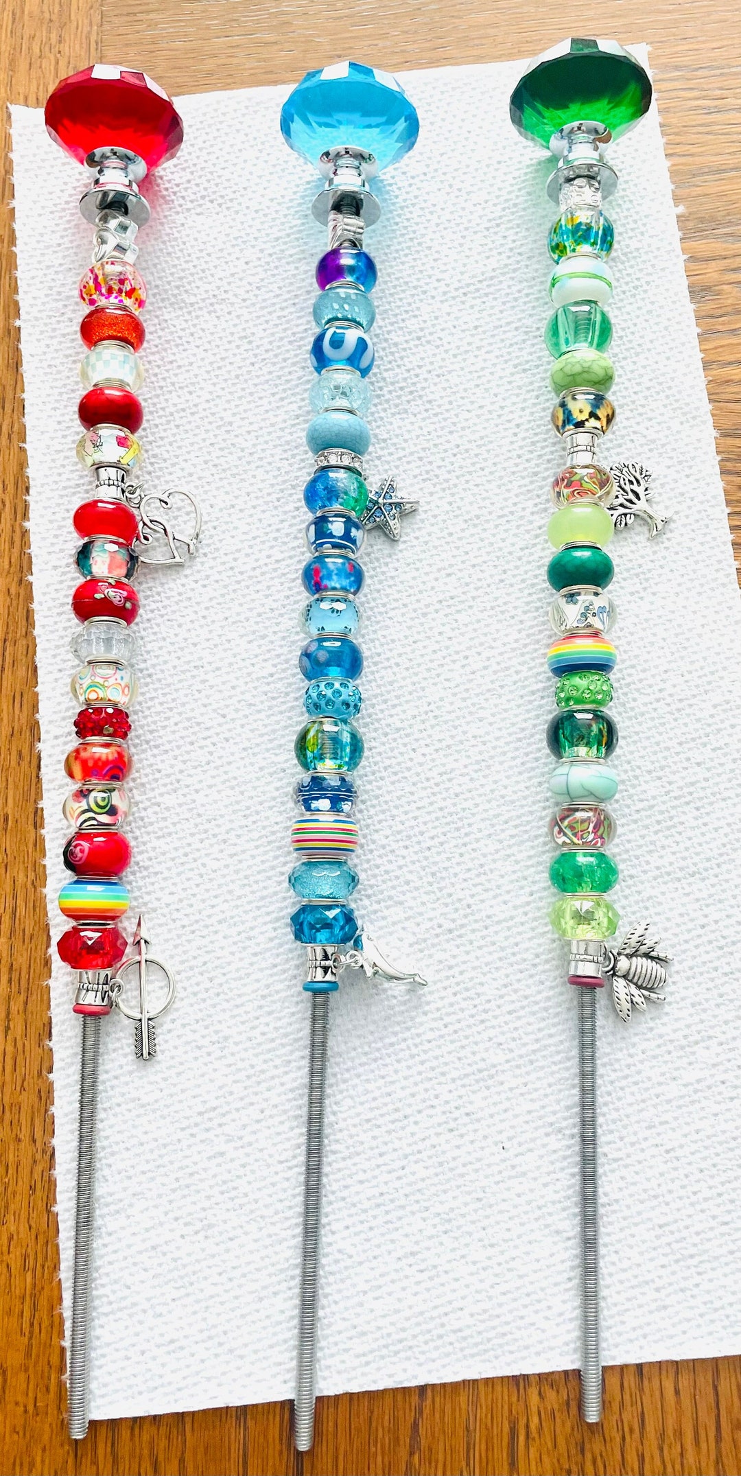 Beaded Garden Stakes Etsy