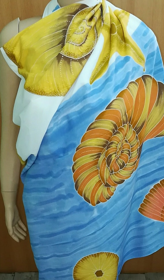 Seashell Cotton Batik Sarong-Shawl-Wrap