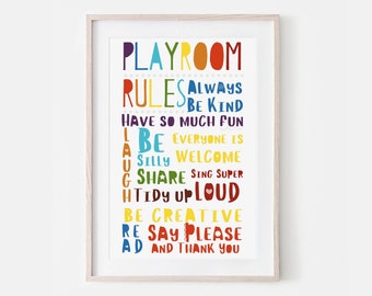 Playroom Rules Etsy