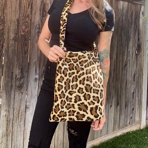 Leopard Print Fuzzy Shoulder Bag,  Y2K Fashion, Christmas Gift