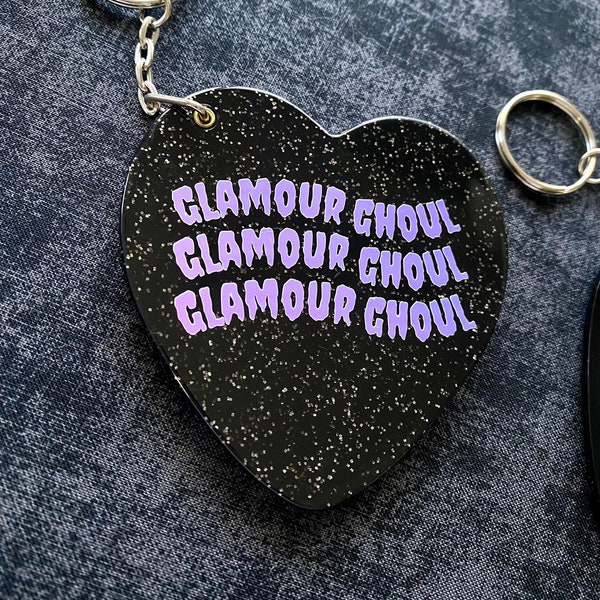 Glamour Ghoul Heart KeyChain Mirror