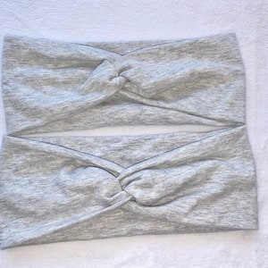 Gray Turban Headband with Buttons - Medical Headband