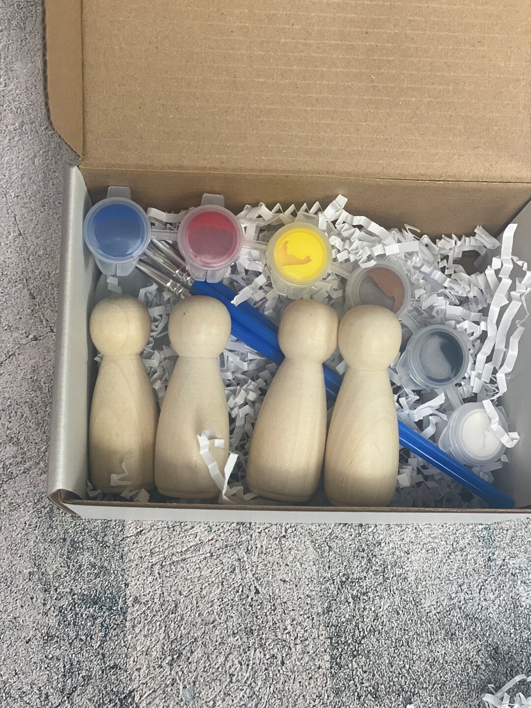 Paint You Own Peg Doll Kit PYO DYI Peg People Set - Etsy