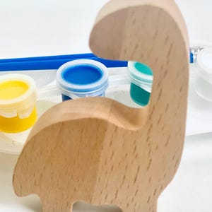 Paint Your Own Wooden Dinosaur Kit – DIY Dinosaur Craft for Kids – Montessori Toy – Party Favor – STEM Gift – Toddler Art Activity