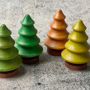Wooden trees for little world play - peg doll  tree 4  seasons