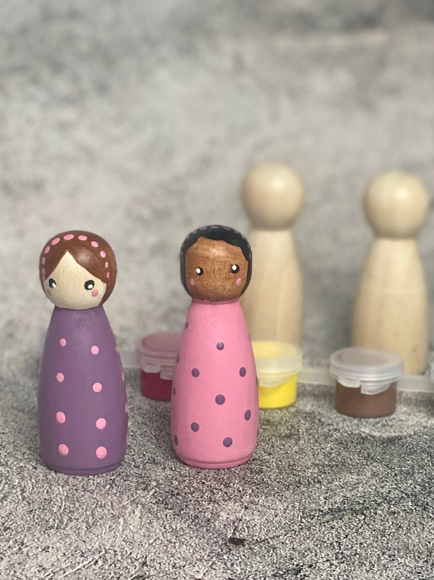 Paint You Own Peg Doll Kit PYO DYI Peg People Set - Etsy