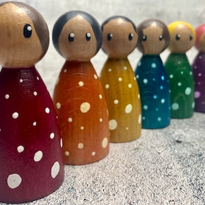 Custom Peg doll polka dots - peg people