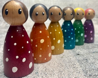 Custom Peg doll polka dots - peg people