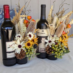 Fall Floral Bottle/Candle Clip Set: Thanksgiving Centerpiece Decor