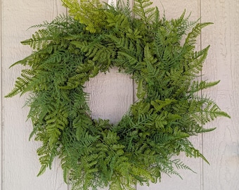 Fern Wreath for Front Door: Year-Round Greenery Wreath, Home Decor