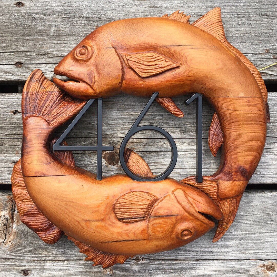 Carved Wood Address Sign Etsy