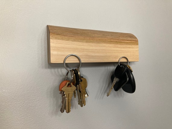 Maple wood wall mount magnetic key holder Natural