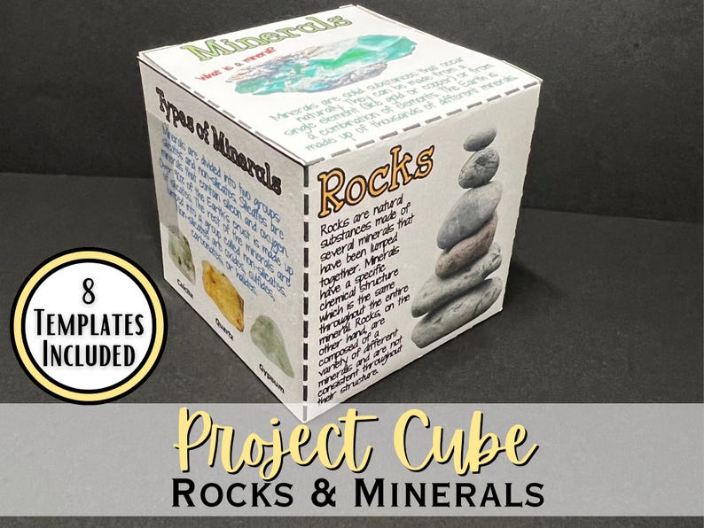 Rocks & Minerals 3D Research Project Cube | Middle School Science ...