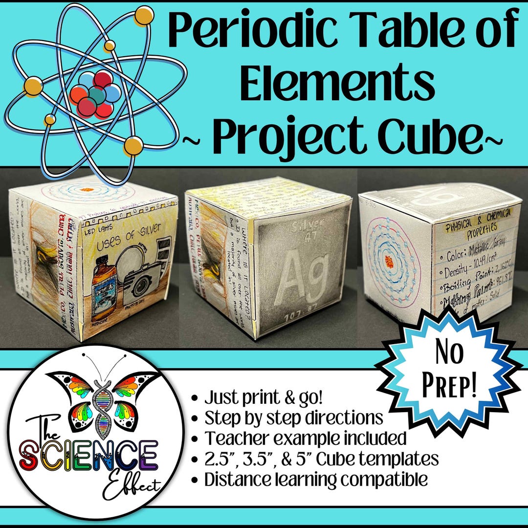 Periodic Table Project Cube: 3D Science Activity (digital Download) - Etsy