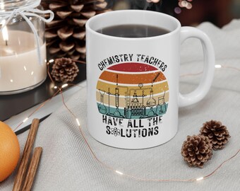 Chemistry Teacher Mug: Retro Science Coffee Cup, Teacher Appreciation Gift