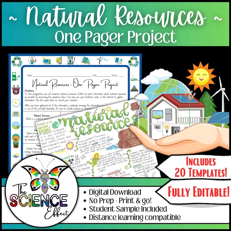 Natural Resources One Pager Project: Student Research (PDF & PPT) - Etsy