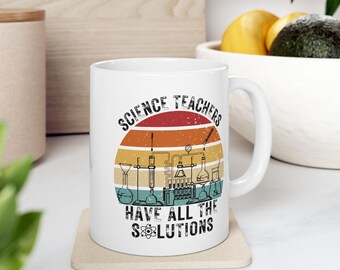 Science Teacher Mug: Retro Lab Design, Teacher Appreciation Gift