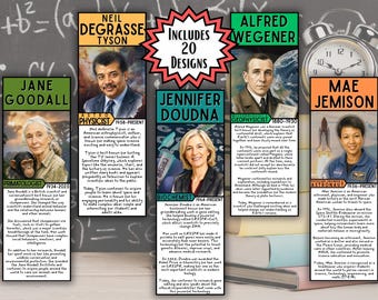 Famous Scientists Bookmarks Printable | Scientist Biographies | Back to School Student Gift | Classroom Rewards | Teacher Incentives