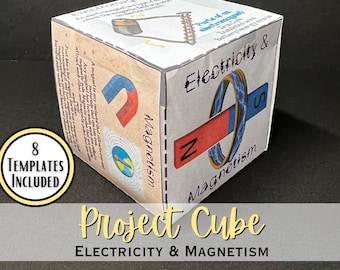 Electricity & Magnetism 3D Project Cube: Middle School Science Activity (Digital Download