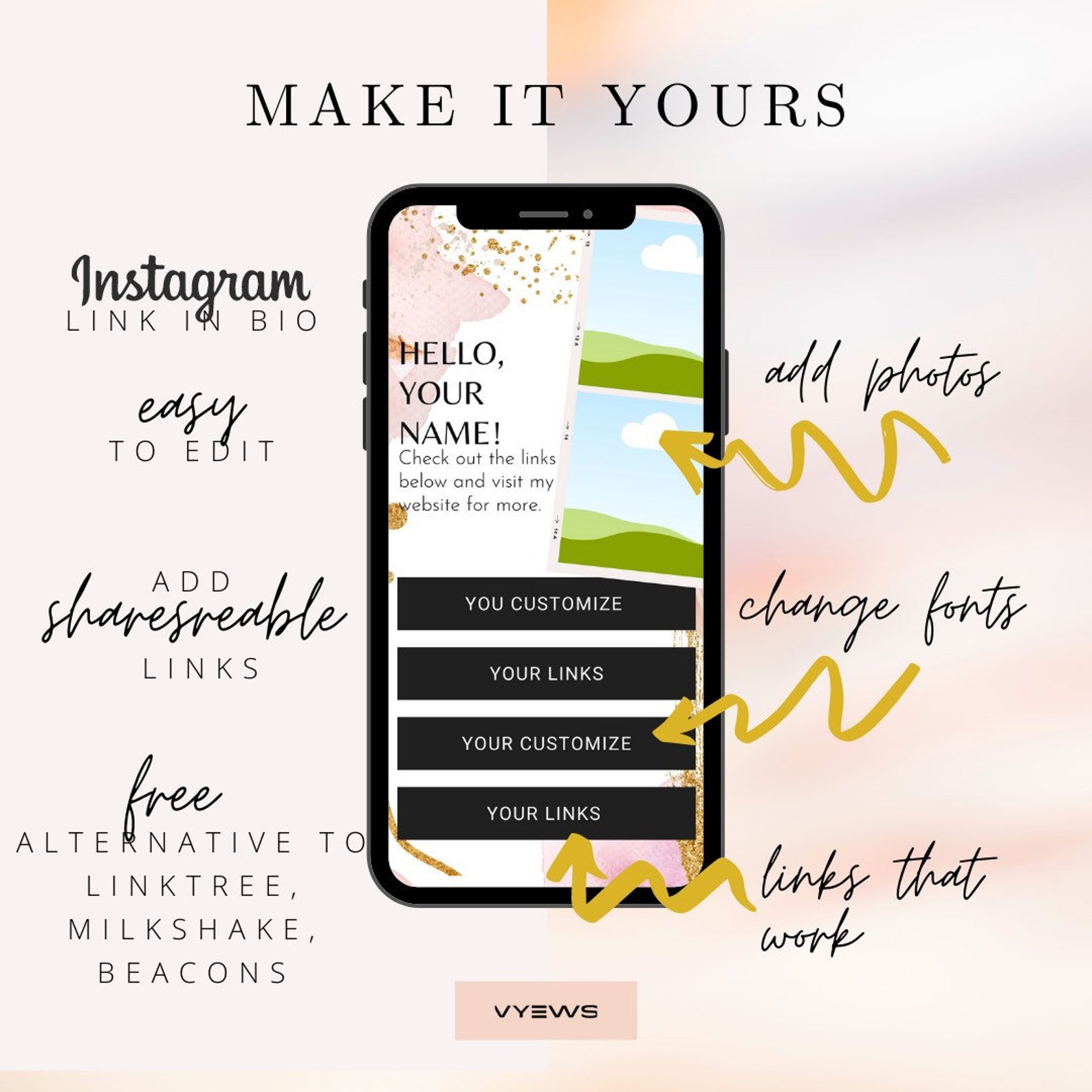 Instagram Linktree template | Etsy