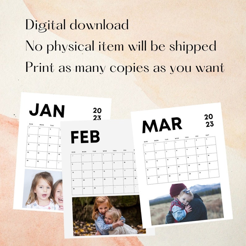 2023 Custom Photo Calendar 2023 Photo Calendar Personalized Etsy