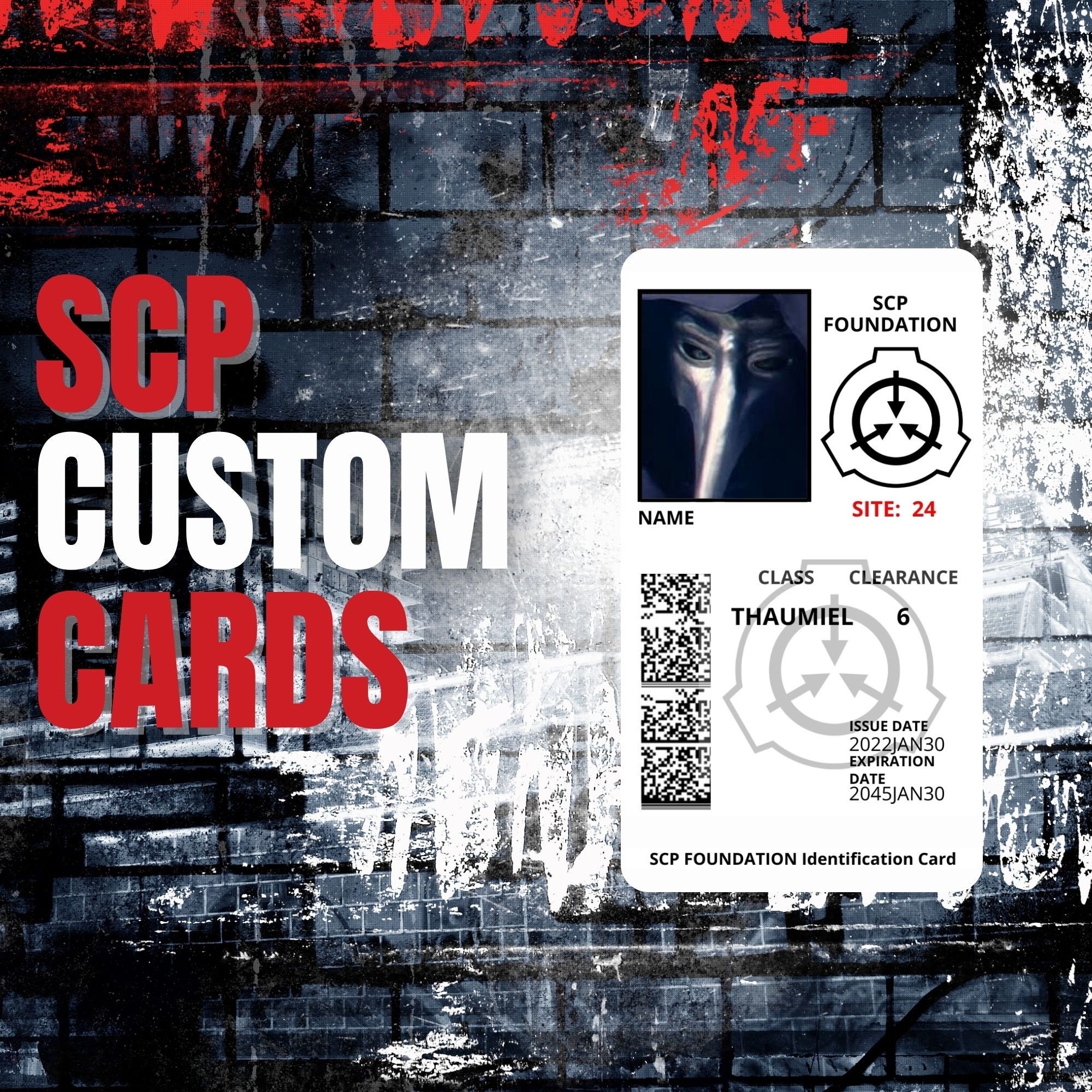 SCP Foundation ID Card CAC Style Customized With Your 