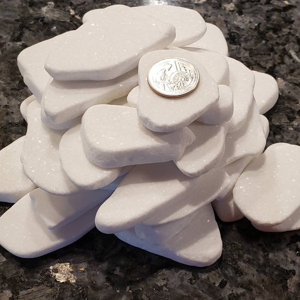 Mini Santorini Stones for Painting, Lot of 12 - 1" to 3", White