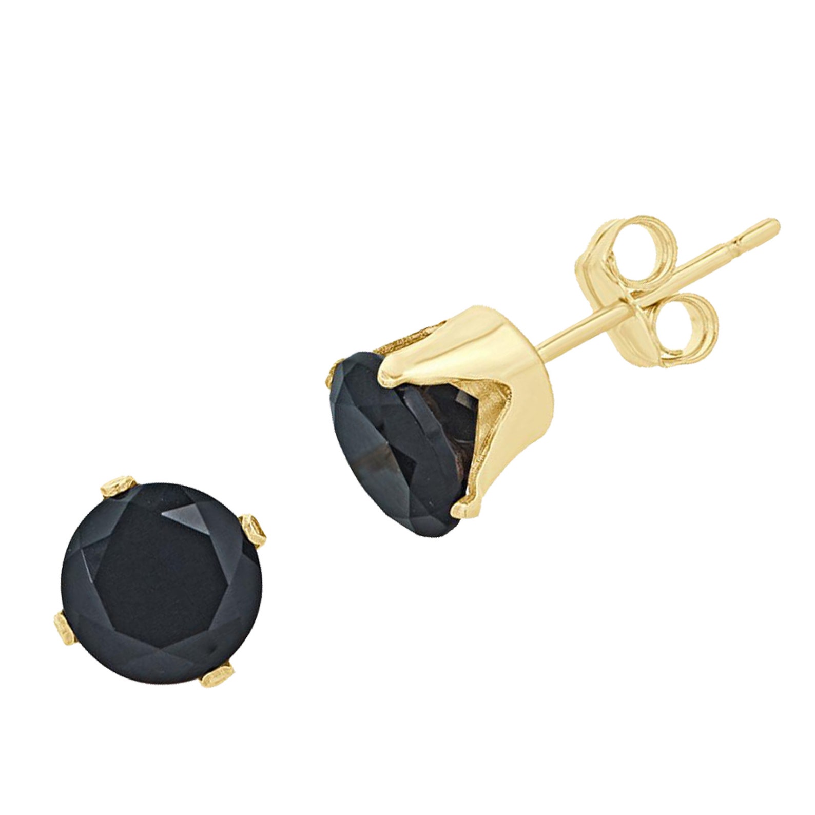 Round 4mm Gemstone Studs Earrings 925 Sterling Silver With Etsy