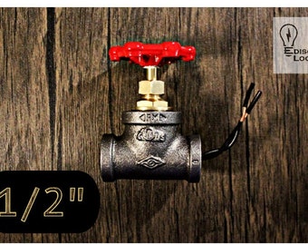 Faucet Style On/Off Switch 1/2" Iron Tee Fitting Vintage Steampunk Lamp/Light Switch