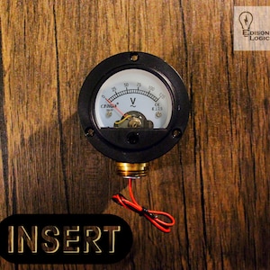 Voltmeter Insert For Steampunk Pipe Lamp